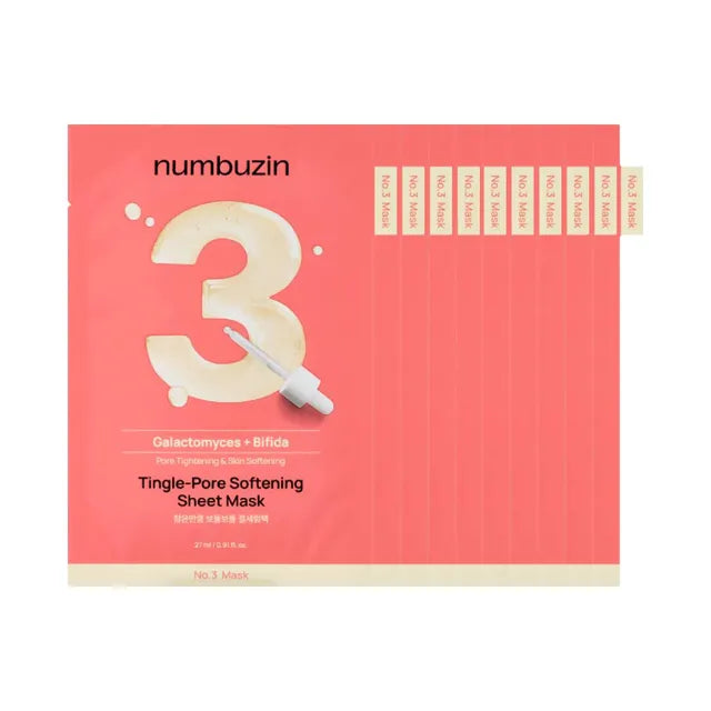 No.3 Tingle-pore Softening Sheet Mascarilla (10pcs)